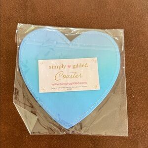 Simply Gilded Blue Heart Coaster